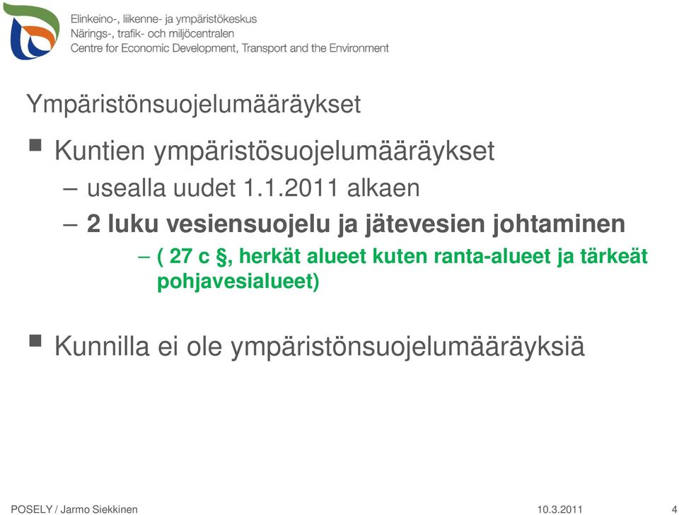 johtaminen ( 27 c, herkät alueet kuten ranta-alueet ja