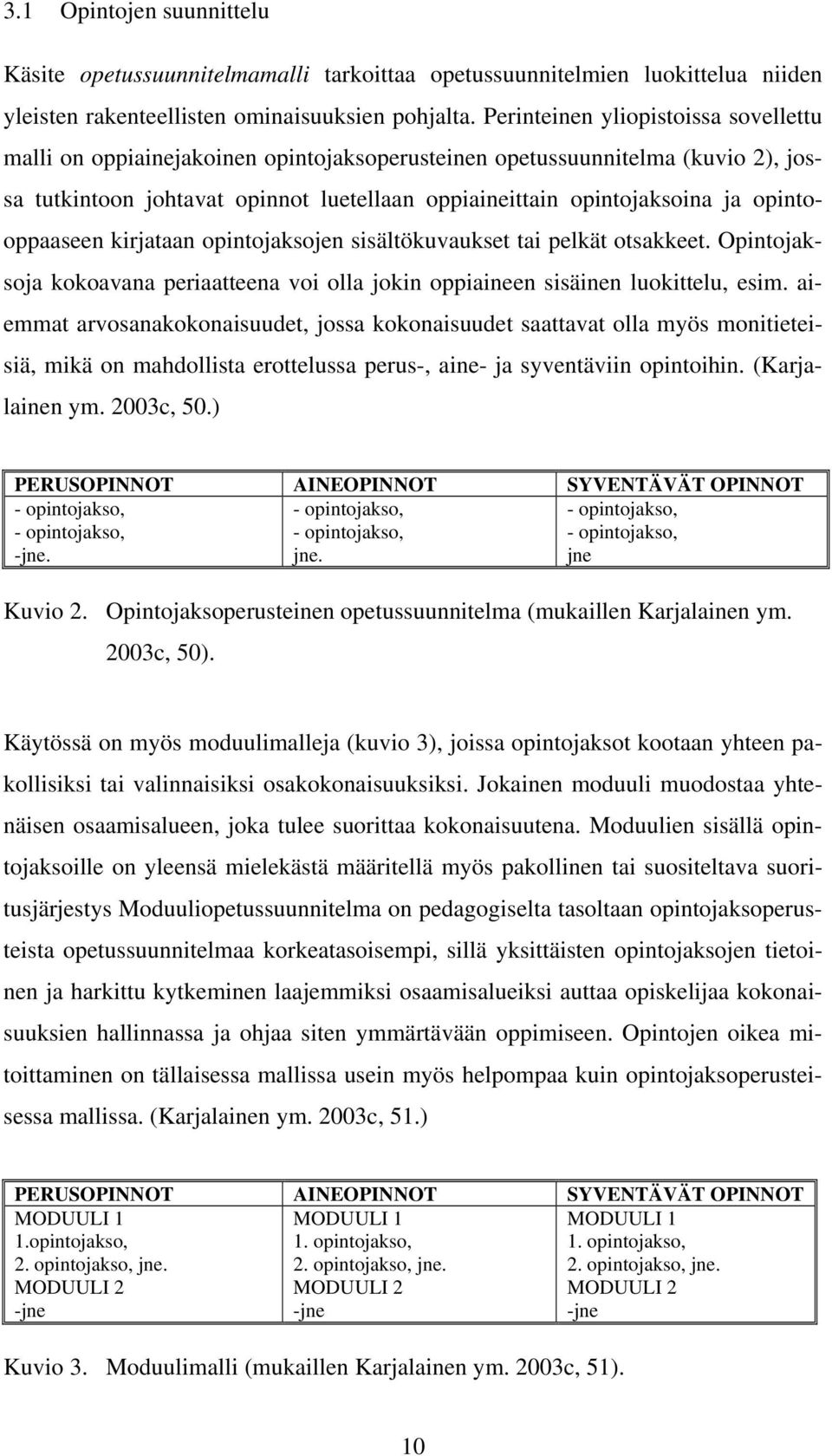 opintooppaaseen kirjataan opintojaksojen sisältökuvaukset tai pelkät otsakkeet. Opintojaksoja kokoavana periaatteena voi olla jokin oppiaineen sisäinen luokittelu, esim.