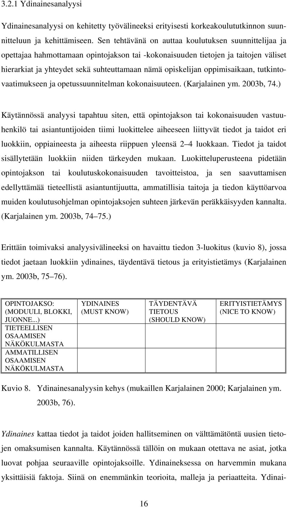 oppimisaikaan, tutkintovaatimukseen ja opetussuunnitelman kokonaisuuteen. (Karjalainen ym. 2003b, 74.