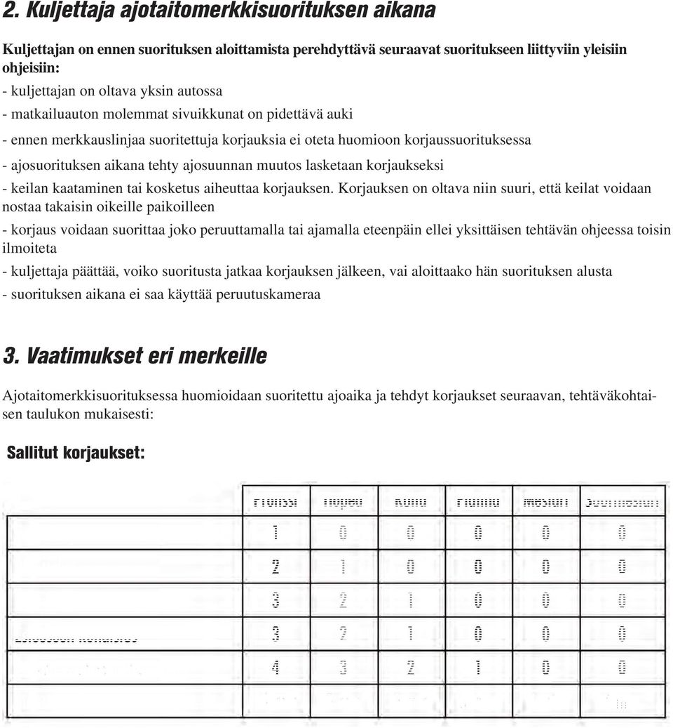 korjaukseksi - keilan kaataminen tai kosketus aiheuttaa korjauksen.