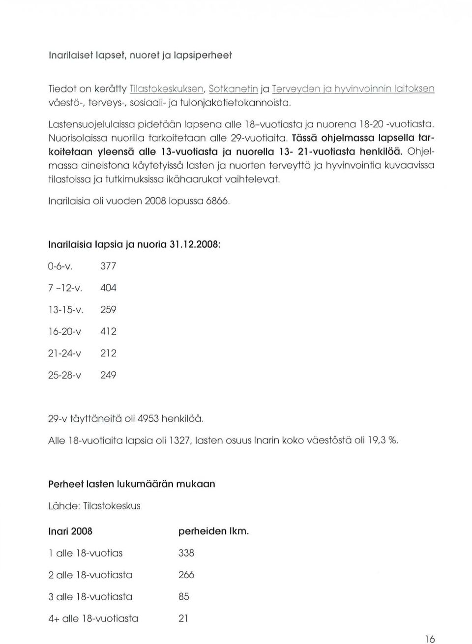 Tässä ohjelmassa lapsella tarkoitetaan yleensä alle 13-vuotiasta ja nuorella 13-21 - vuotiasta henkilöä.