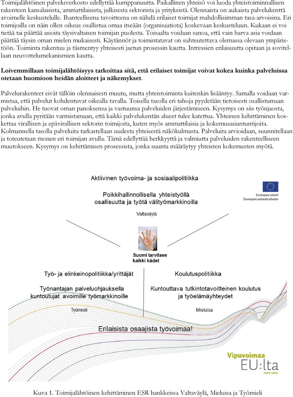 Eri toimijoilla on näin ollen oikeus osallistua omaa itseään (organisaatiota) koskevaan keskusteluun. Kukaan ei voi tietää tai päättää asioita täysivaltaisen toimijan puolesta.