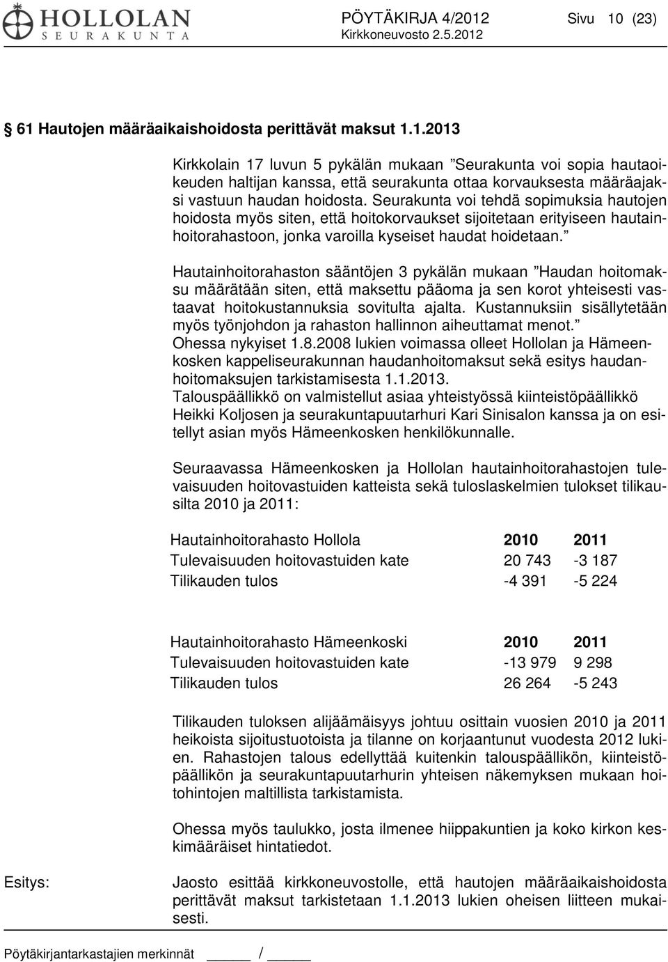 Hautainhoitorahaston sääntöjen 3 pykälän mukaan Haudan hoitomaksu määrätään siten, että maksettu pääoma ja sen korot yhteisesti vastaavat hoitokustannuksia sovitulta ajalta.