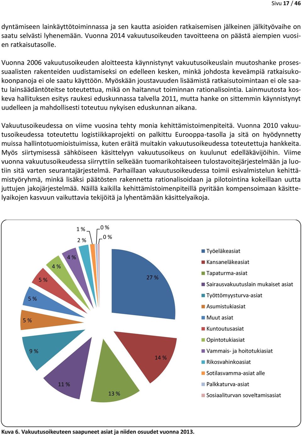 Vuonna 2006 vakuutusoikeuden aloitteesta käynnistynyt vakuutusoikeuslain muutoshanke prosessuaalisten rakenteiden uudistamiseksi on edelleen kesken, minkä johdosta keveämpiä ratkaisukokoonpanoja ei