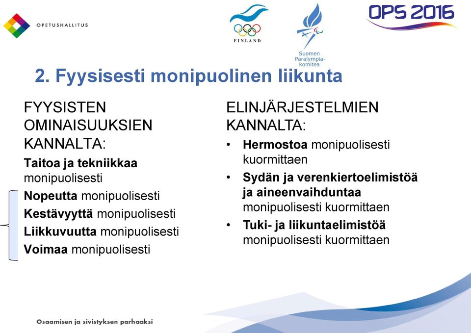 monipuolisesti ELINJÄRJESTELMIEN KANNALTA: Hermostoa monipuolisesti kuormittaen Sydän ja