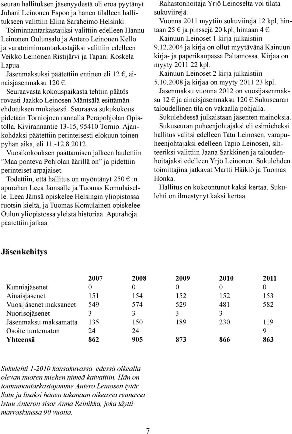 Jäsenmaksuksi päätettiin entinen eli 12, ainaisjäsenmaksu 120. Seuraavasta kokouspaikasta tehtiin päätös rovasti Jaakko Leinosen Mäntsälä esittämän ehdotuksen mukaisesti.