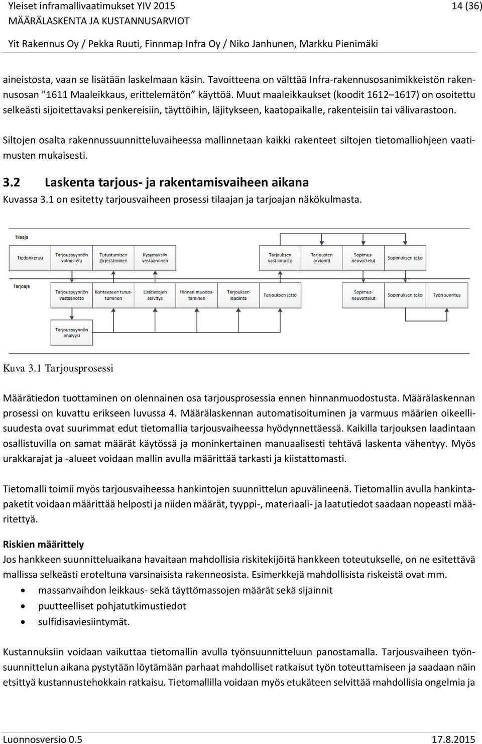 Siltojen osalta rakennussuunnitteluvaiheessa mallinnetaan kaikki rakenteet siltojen tietomalliohjeen vaatimusten mukaisesti. 3.2 Laskenta tarjous- ja rakentamisvaiheen aikana Kuvassa 3.