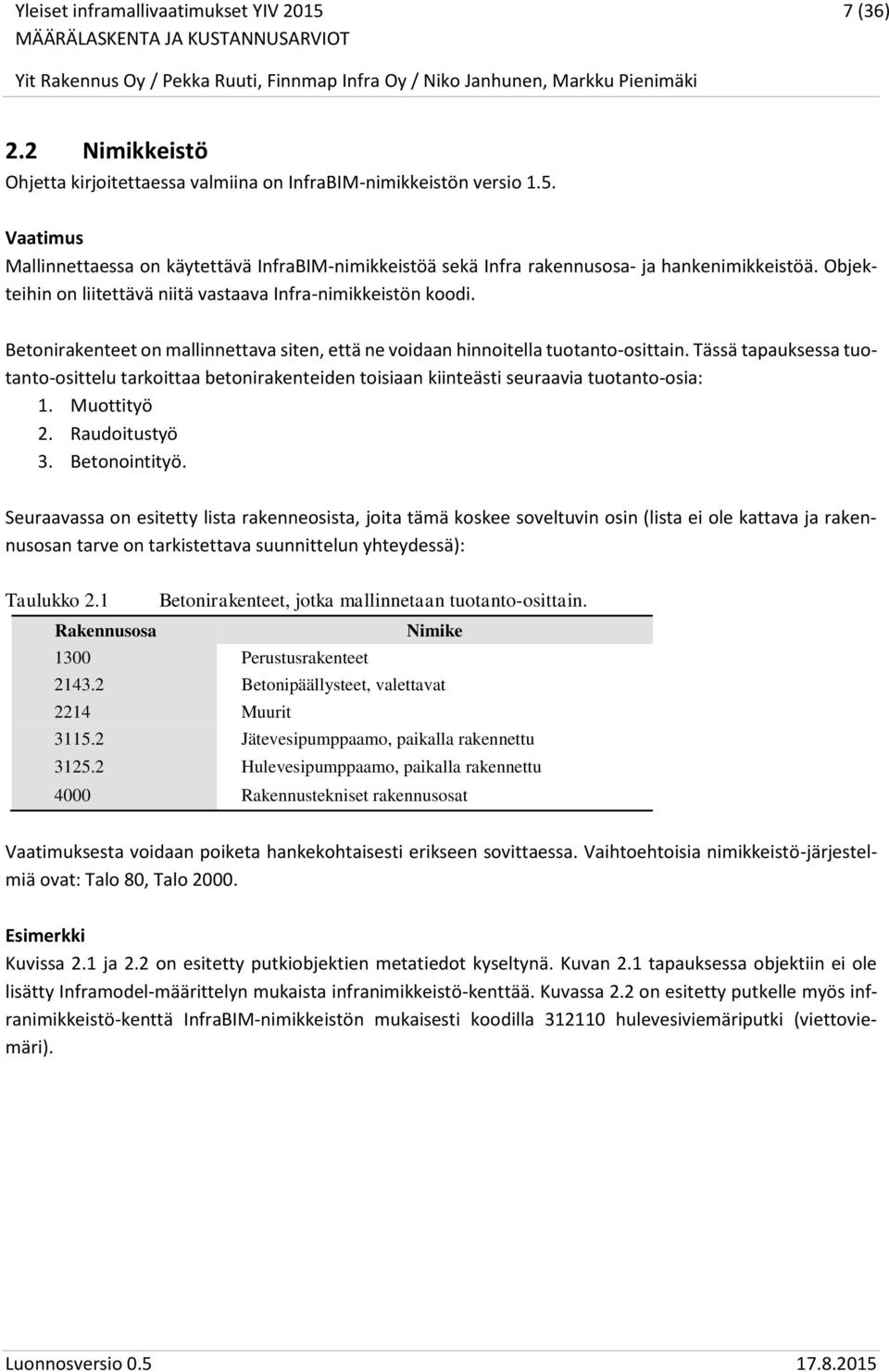 Tässä tapauksessa tuotanto-osittelu tarkoittaa betonirakenteiden toisiaan kiinteästi seuraavia tuotanto-osia: 1. Muottityö 2. Raudoitustyö 3. Betonointityö.