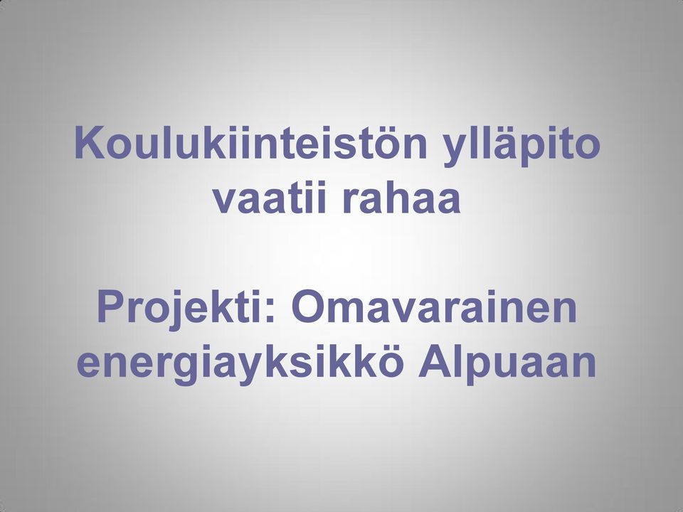 rahaa Projekti: