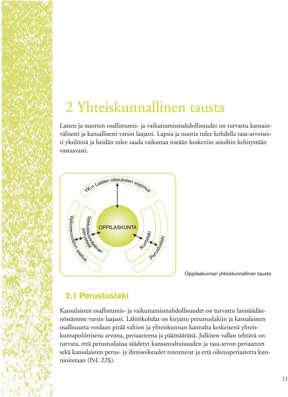 1 Perustuslaki Kansalaisten osallistumis- ja vaikuttamismahdollisuudet on turvattu lainsäädännössämme varsin laajasti.