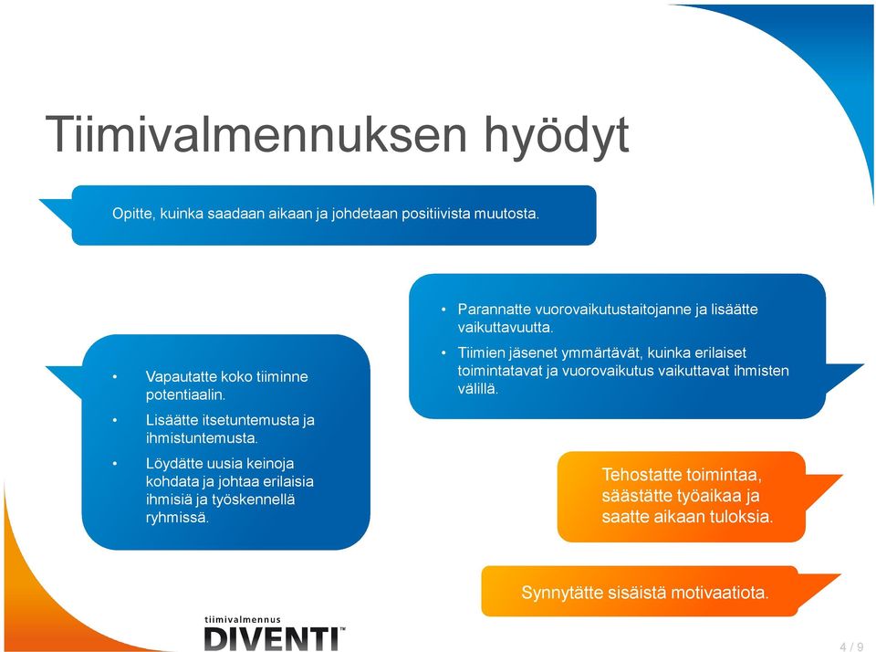 Parannatte vuorovaikutustaitojanne ja lisäätte vaikuttavuutta.