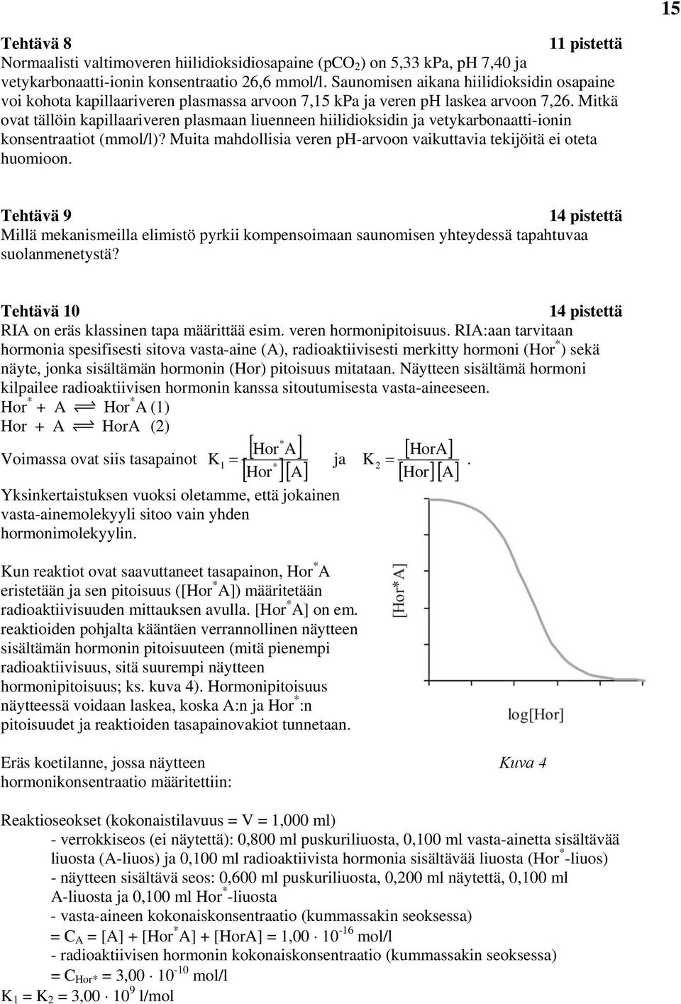 Mtkä ovat tällön kallaarveren lasmaan luenneen hldoksdn ja vetykarbonaatt-onn konsentraatot (mmol/l)? Muta mahdollsa veren H-arvoon vakuttava tekjötä e oteta huomoon.