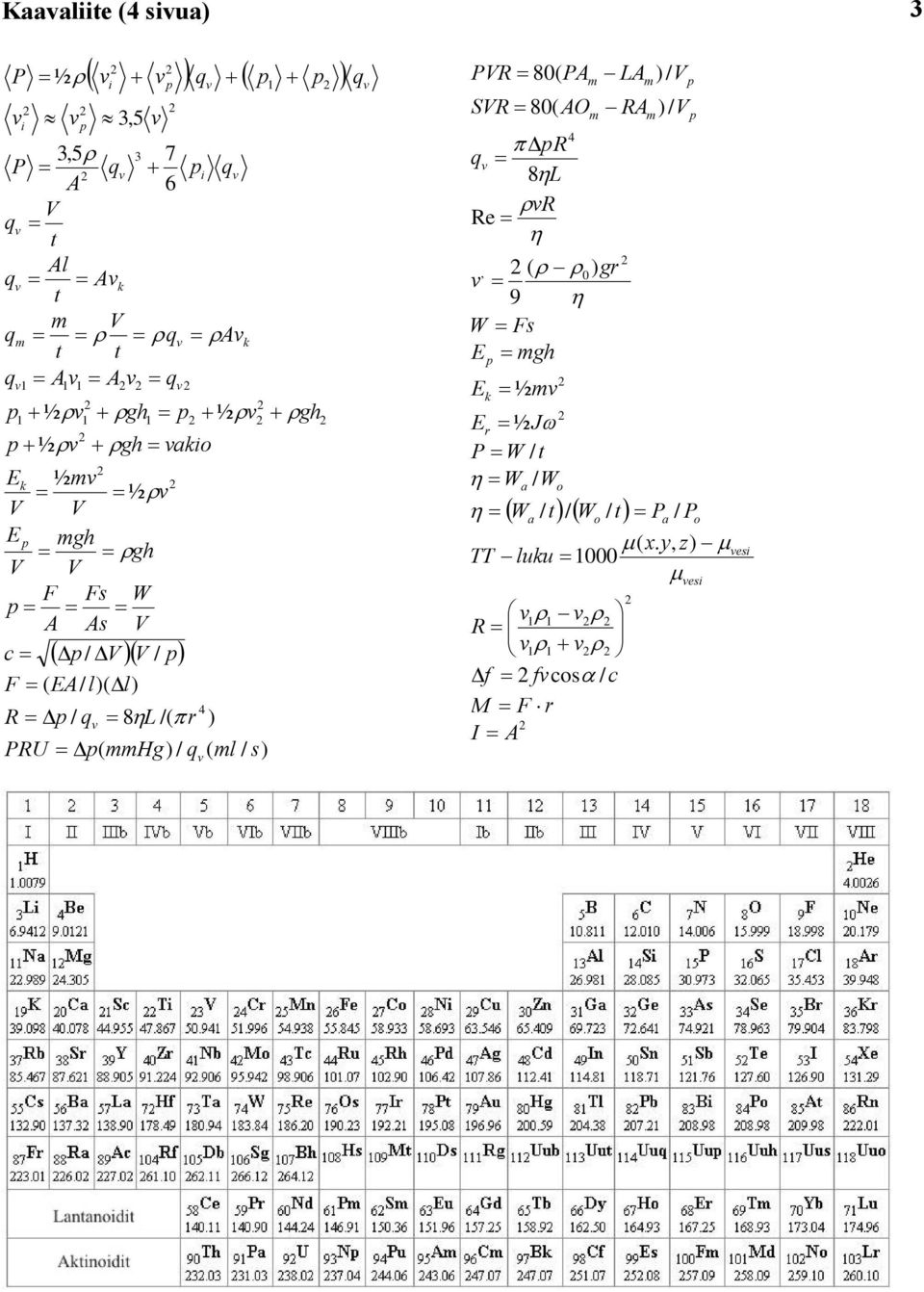 ( mmhg) / q ( ml / s) v gh PVR 80( P L ) / V SVR 80( O R )/ V R q v 8 L vr Re 4 m m, ( 0) gr v 9 W Fs E mgh E k ½mv