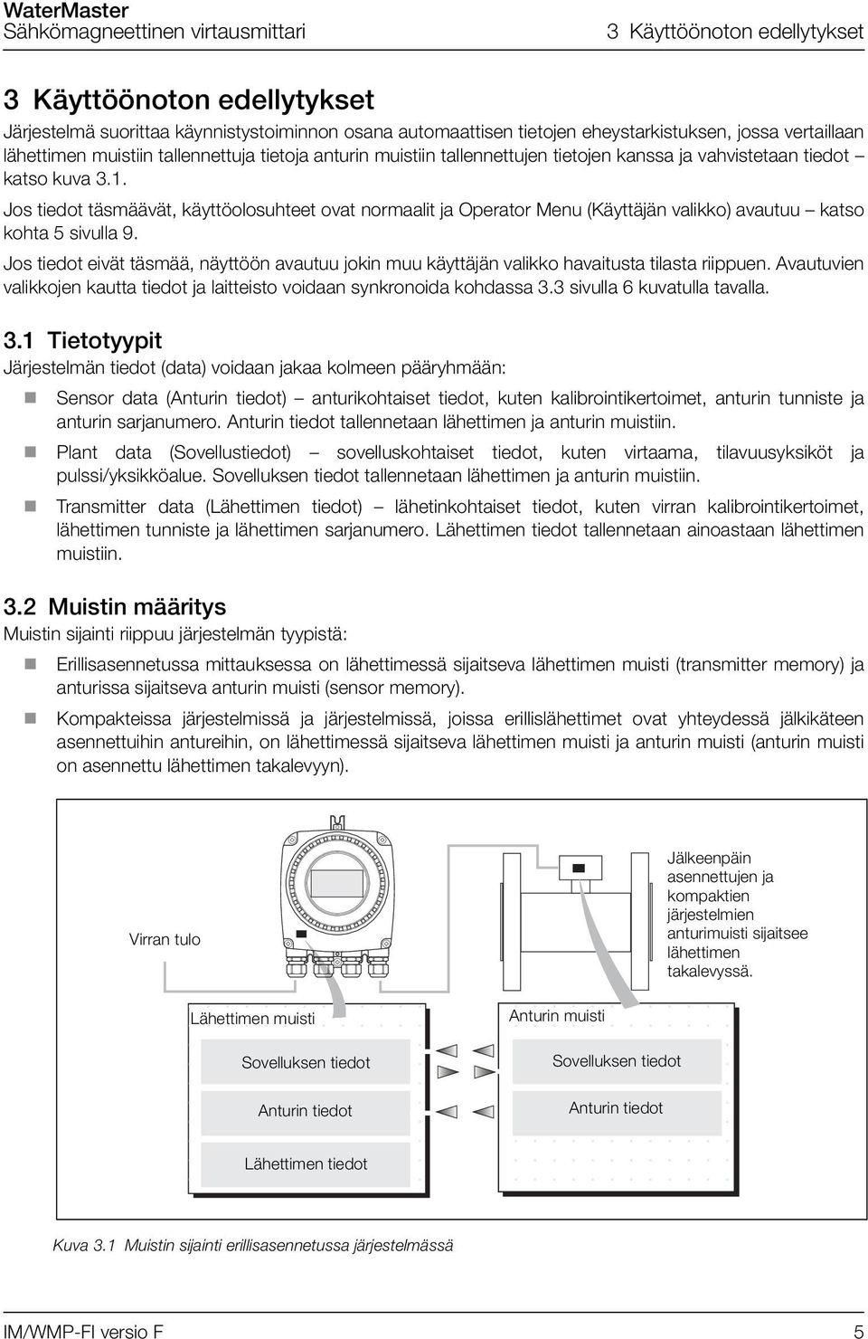 Jos tiedot täsmäävät, käyttöolosuhteet ovat normaalit ja Operator Menu (Käyttäjän valikko) avautuu katso kohta 5 sivulla 9.