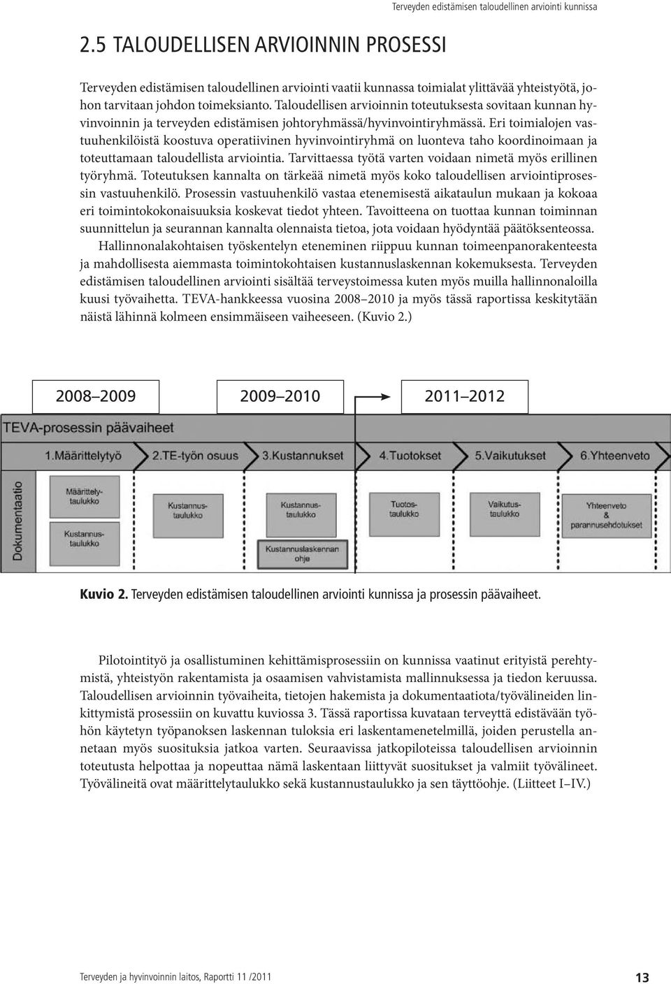 Eri toimialojen vastuuhenkilöistä koostuva operatiivinen hyvinvointiryhmä on luonteva taho koordinoimaan ja toteuttamaan taloudellista arviointia.