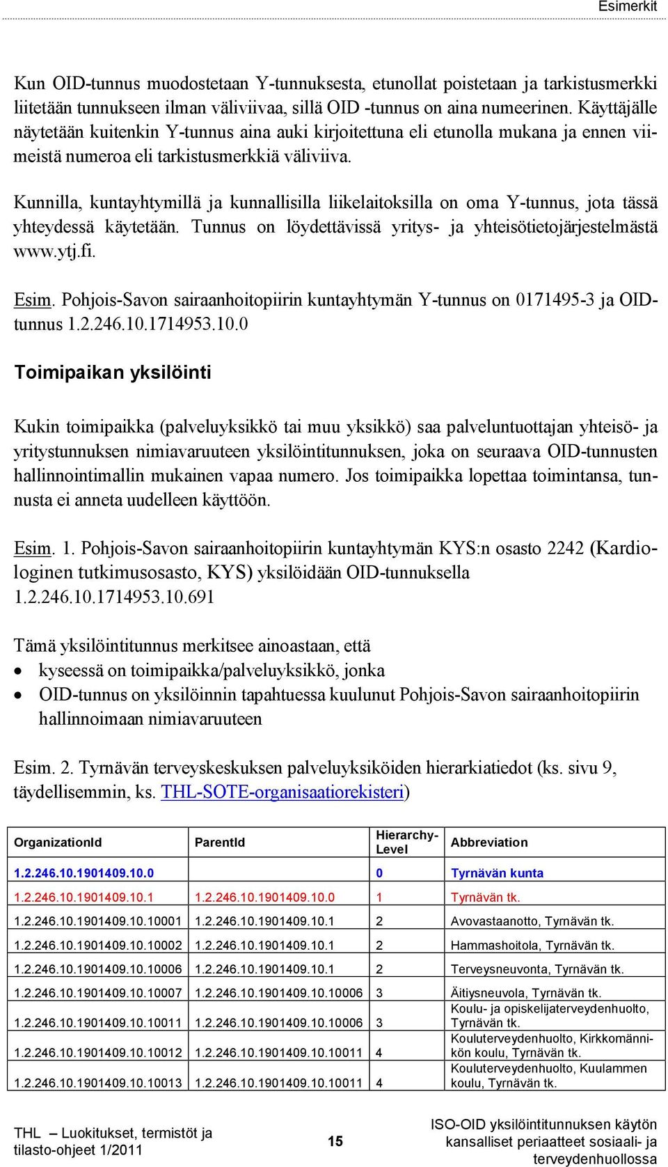 Kunnilla, kuntayhtymillä ja kunnallisilla liikelaitoksilla on oma Y-tunnus, jota tässä yhteydessä käytetään. Tunnus on löydettävissä yritys- ja yhteisötietojärjestelmästä www.ytj.fi. Esim.