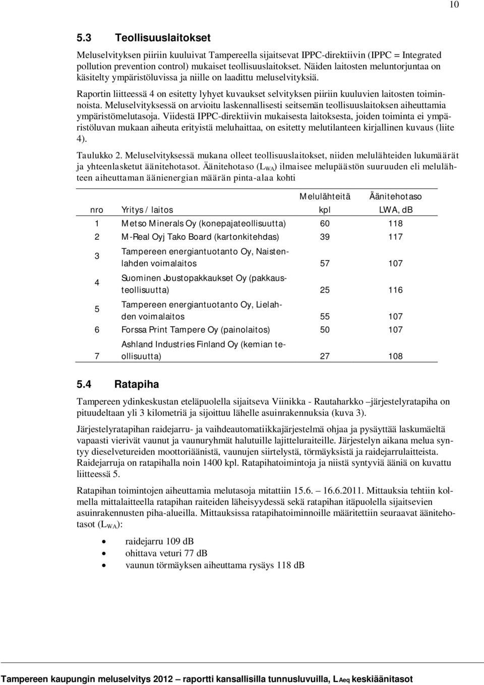 Raportin liitteessä 4 on esitetty lyhyet kuvaukset selvityksen piiriin kuuluvien laitosten toiminnoista.