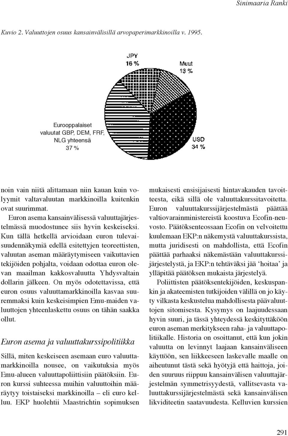 Euron asema kansainvälisessä valuuttajärjestelmässä muodostunee siis hyvin keskeiseksi.