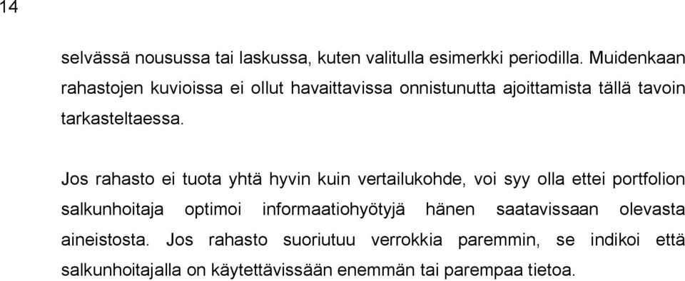 Jos rahasto ei tuota yhtä hyvin kuin vertailukohde, voi syy olla ettei portfolion salkunhoitaja optimoi