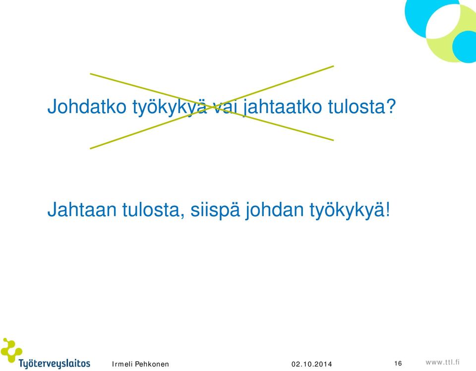 Jahtaan tulosta, siispä