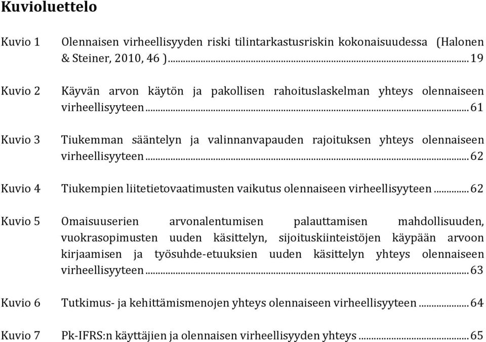 .. 62 Kuvio 4 Tiukempien liitetietovaatimusten vaikutus olennaiseen virheellisyyteen.