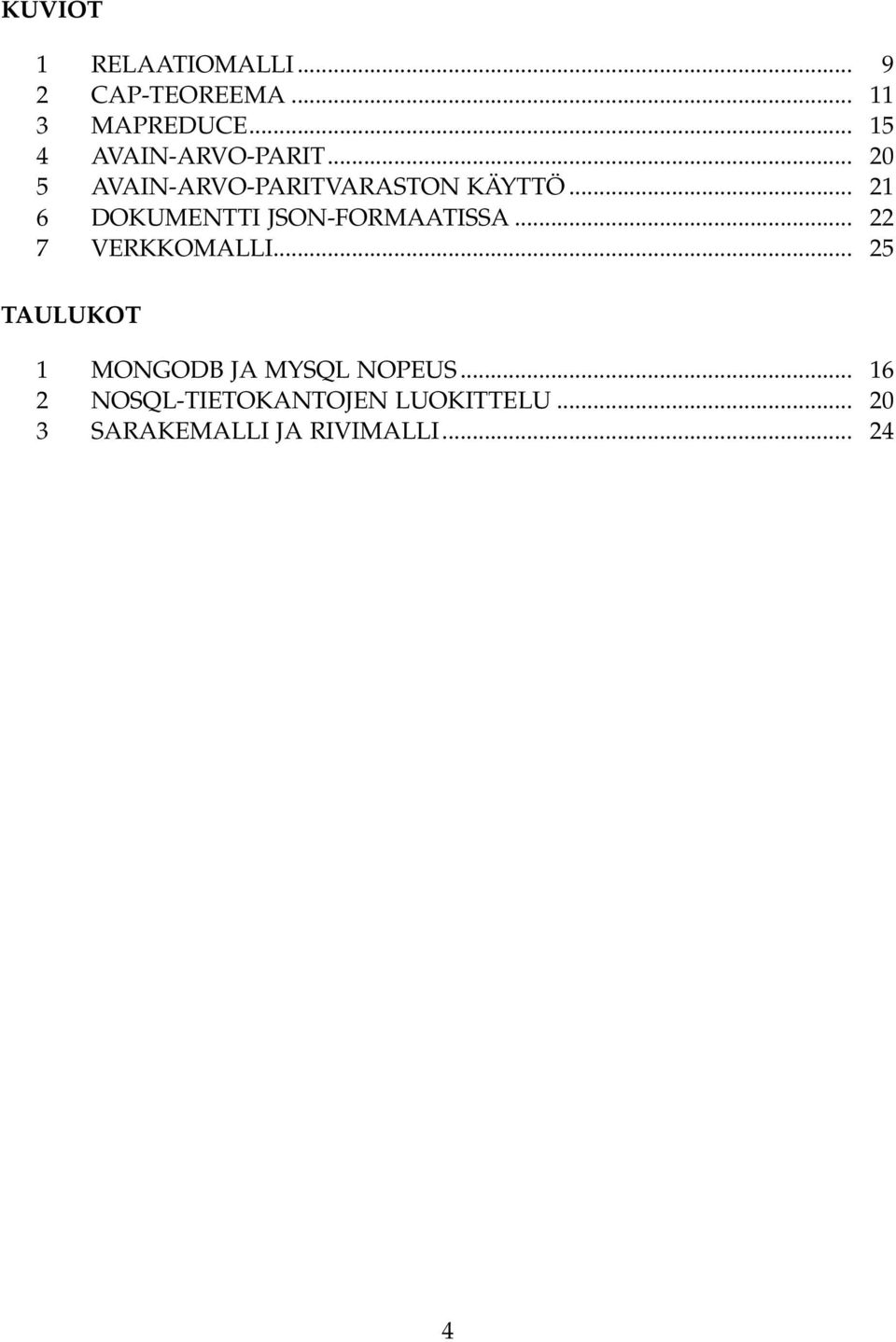 .. 21 6 DOKUMENTTI JSON-FORMAATISSA... 22 7 VERKKOMALLI.