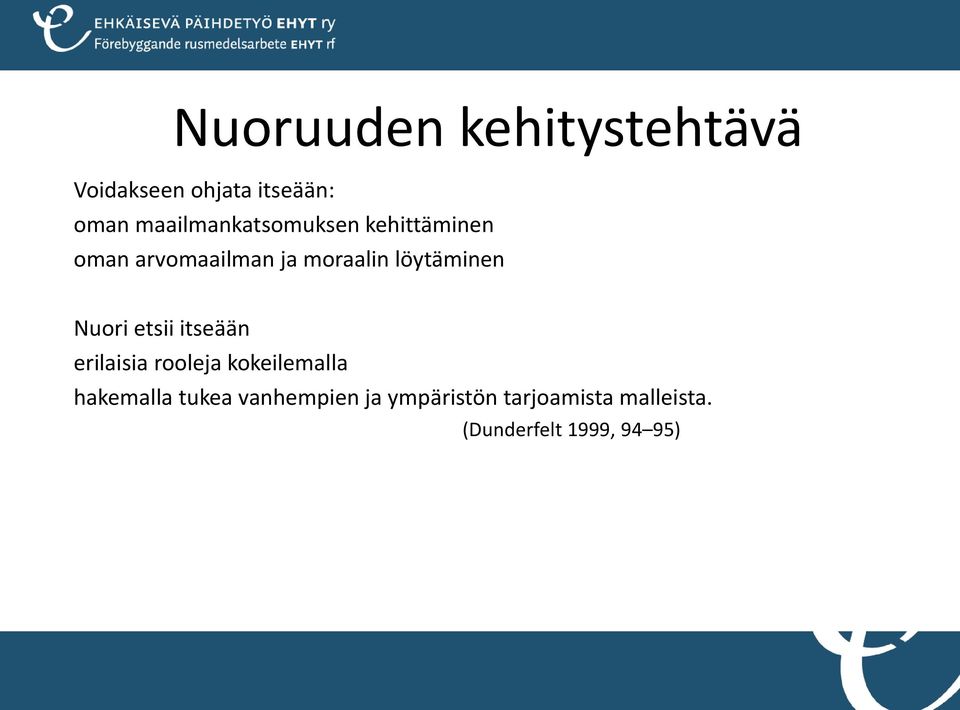 löytäminen Nuori etsii itseään erilaisia rooleja kokeilemalla