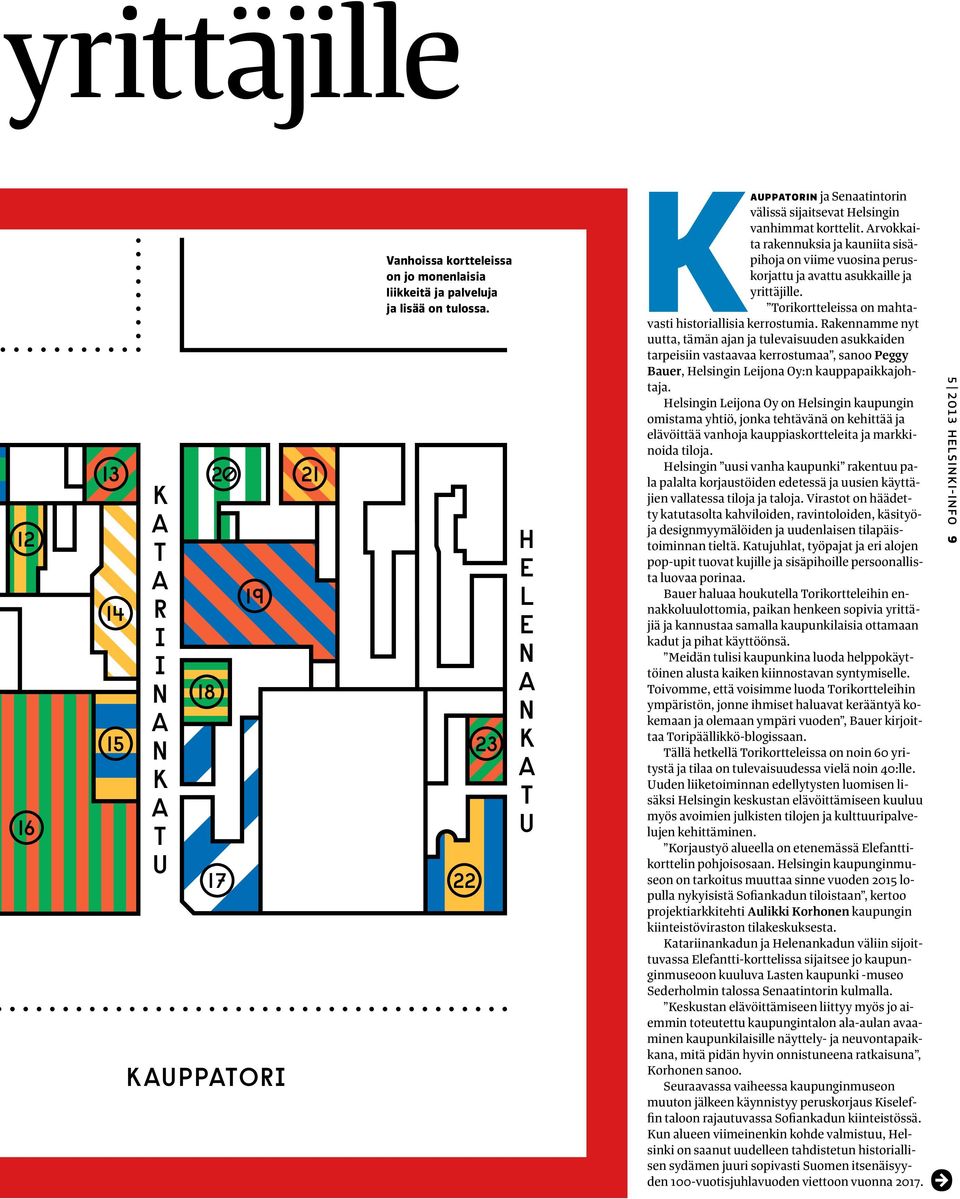 Arvokkaita rakennuksia ja kauniita sisäpihoja on viime vuosina peruskorjattu ja avattu asukkaille ja yrittäjille. Torikortteleissa on mahtavasti historiallisia kerrostumia.