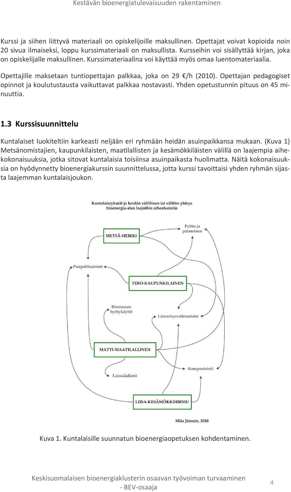 Kurssimateriaalina voi käyttää myös omaa luentomateriaalia. Opettajille maksetaan tuntiopettajan palkkaa, joka on 29 /h (2010).