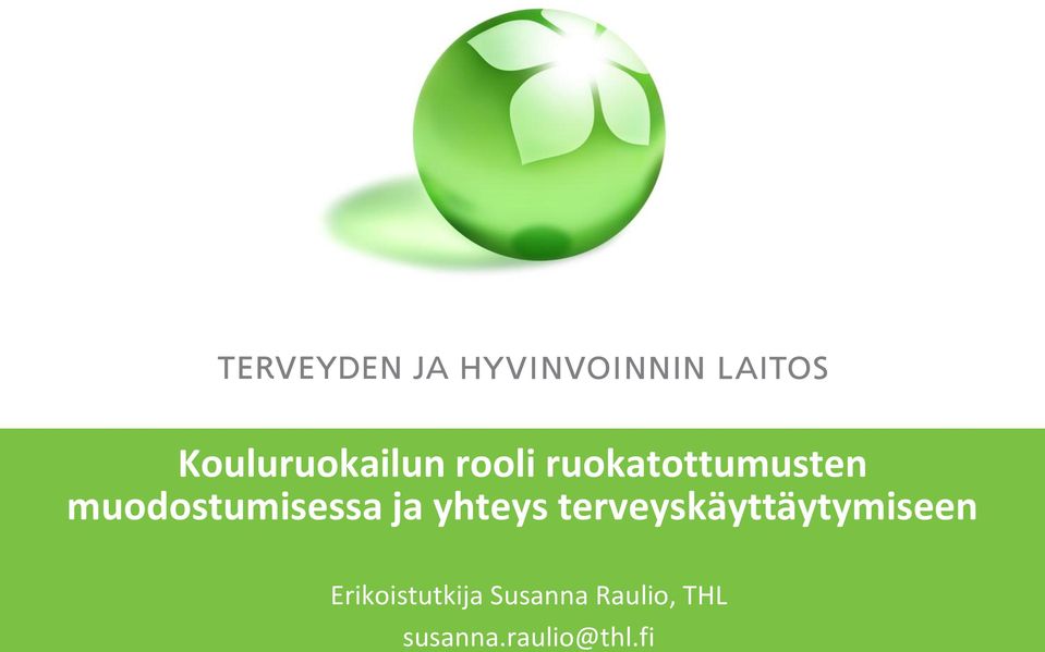 yhteys terveyskäyttäytymiseen