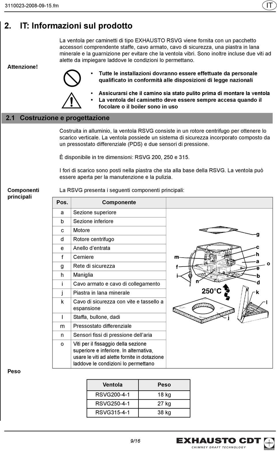 che la ventola vibri. Sono inoltre incluse due viti ad alette da impiegare laddove le condizioni lo permettano.