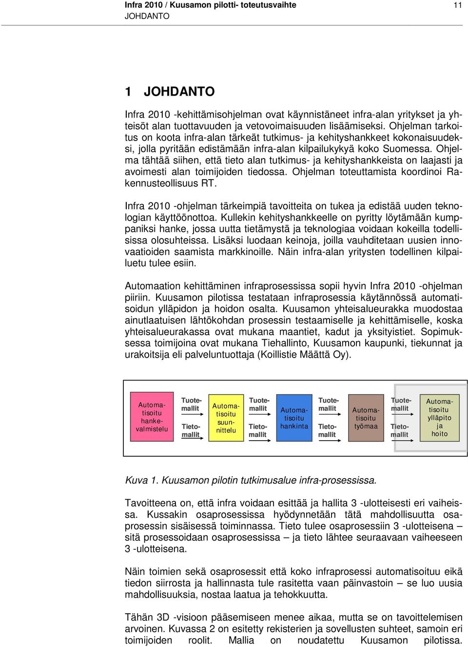 Ohjelma tähtää siihen, että tieto alan tutkimus- ja kehityshankkeista on laajasti ja avoimesti alan toimijoiden tiedossa. Ohjelman toteuttamista koordinoi Rakennusteollisuus RT.