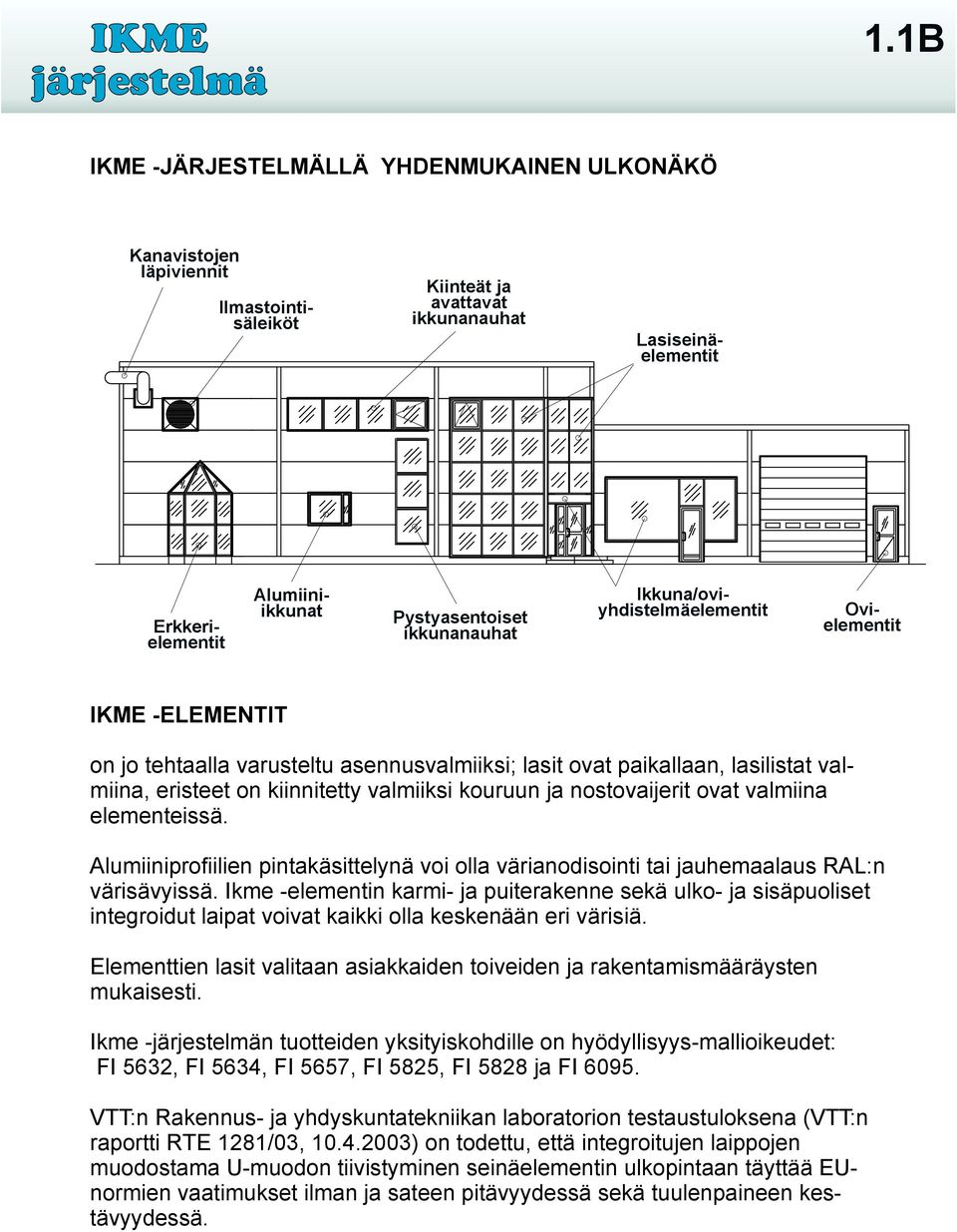 2003) on todettu, että integroitujen laippojen muodostama U-muodon tiivistyminen seinäelementin ulkopintaan täyttää EUnormien vaatimukset ilman ja sateen pitävyydessä sekä tuulenpaineen kestävyydessä.