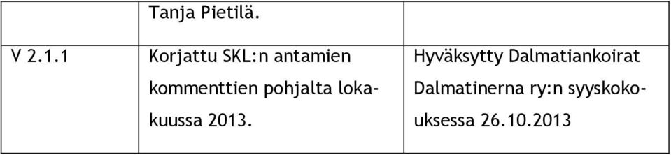 pohjalta lokakuussa 2013.