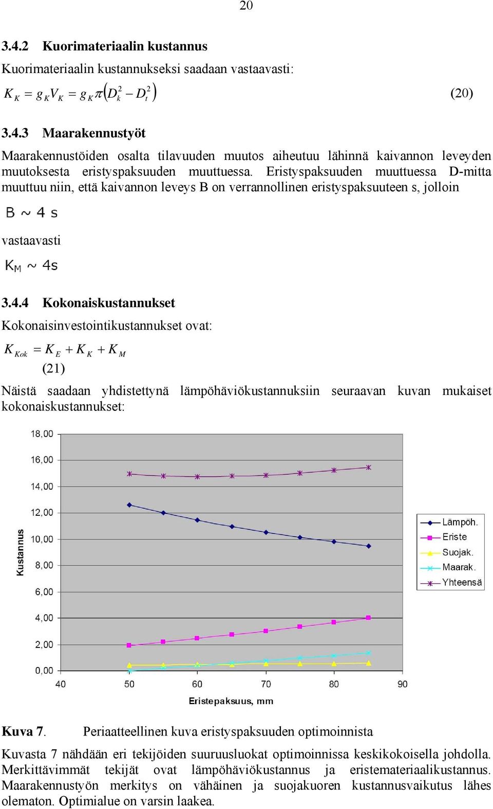 4 Kokonaikutannuket Kokonaiinvetointikutannuket ovat: K Kok = K E K K K M (1) Näitä aadaan yhditettynä lämpöhäviökutannukiin euaavan kuvan mukaiet kokonaikutannuket: Kuva 7.