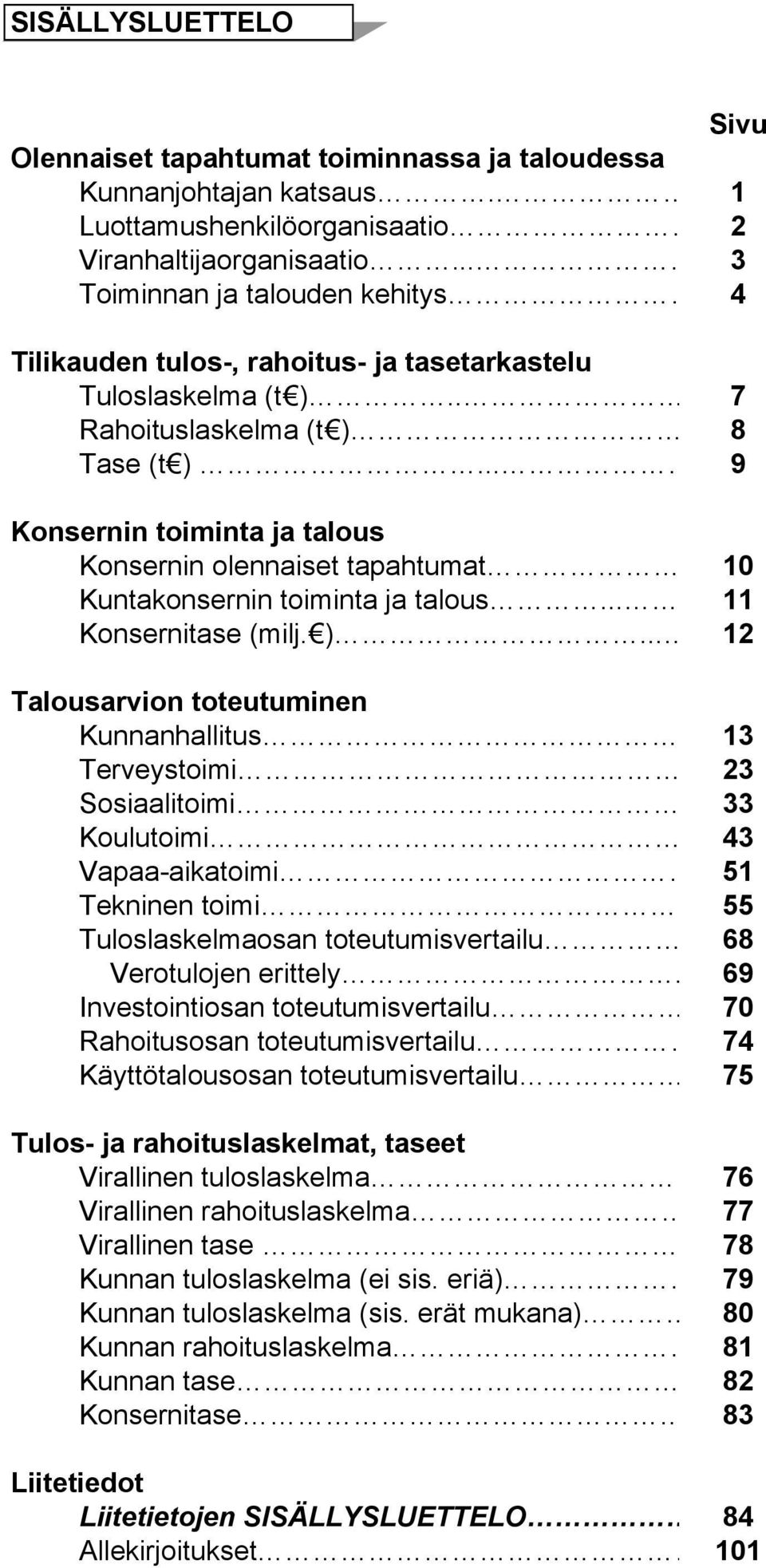 .. 9 Konsernin toiminta ja talous Konsernin olennaiset tapahtumat 10 Kuntakonsernin toiminta ja talous... 11 Konsernitase (milj. ).