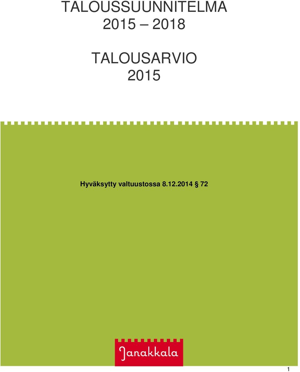 TALOUSARVIO 2015