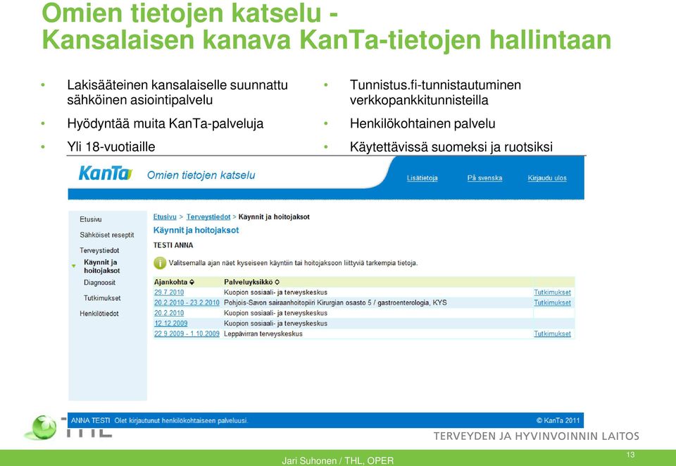 KanTa-palveluja Yli 18-vuotiaille Tunnistus.