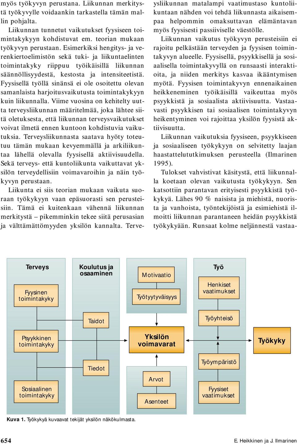 Esimerkiksi hengitys- ja verenkiertoelimistön sekä tuki- ja liikuntaelinten toimintakyky riippuu työikäisillä liikunnan säännöllisyydestä, kestosta ja intensiteetistä.