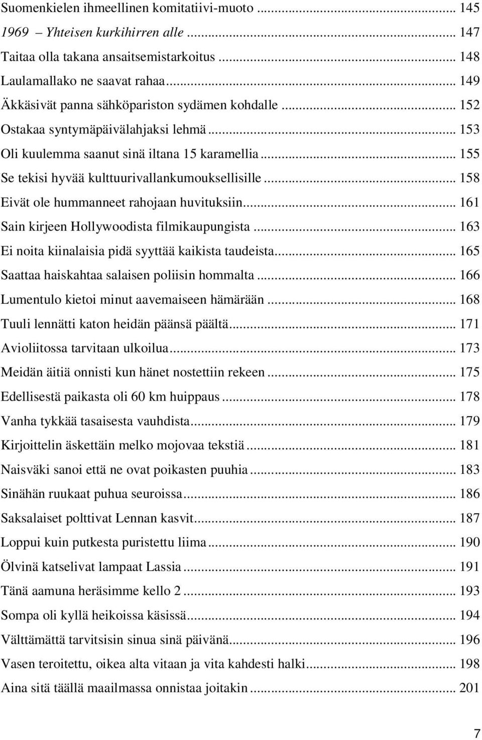 .. 155 Se tekisi hyvää kulttuurivallankumouksellisille... 158 Eivät ole hummanneet rahojaan huvituksiin... 161 Sain kirjeen Hollywoodista filmikaupungista.