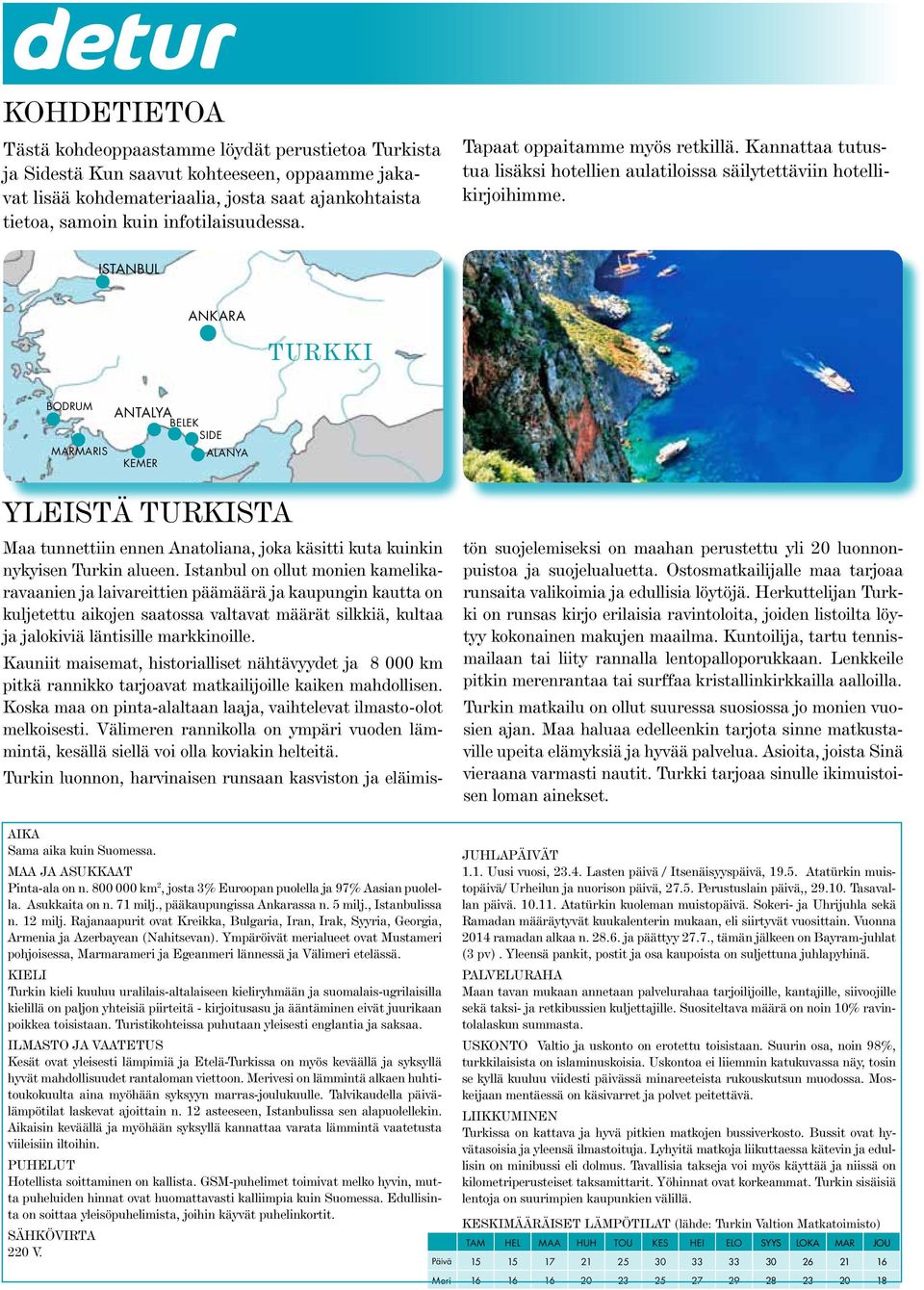 ISTANBUL ANKARA turkki BODRUM MARMARIS ANTALYA BELEK SIDE ALANYA KEMER YLEISTÄ TURKISTA Maa tunnettiin ennen Anatoliana, joka käsitti kuta kuinkin nykyisen Turkin alueen.