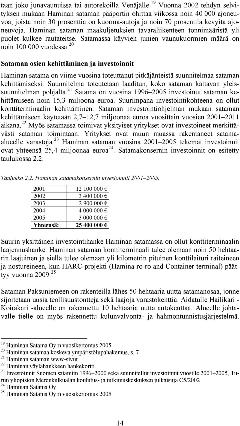 Haminan sataman maakuljetuksien tavaraliikenteen tonnimääristä yli puolet kulkee rautateitse. Satamassa käyvien junien vaunukuormien määrä on noin 100 000 vuodessa.