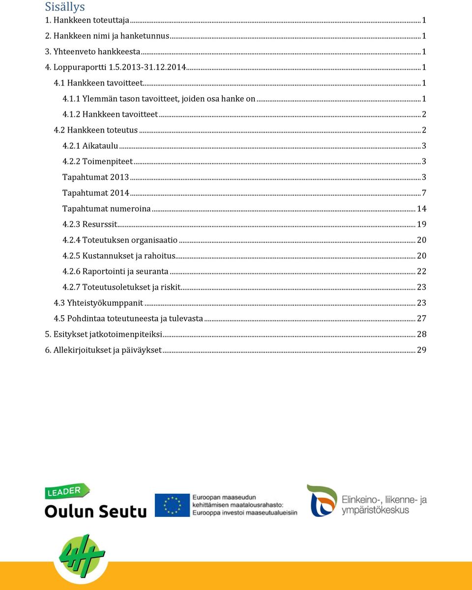 .. 19 4.2.4 Toteutuksen organisaatio... 20 4.2.5 Kustannukset ja rahoitus... 20 4.2.6 Raportointi ja seuranta... 22 4.2.7 Toteutusoletukset ja riskit... 23 4.3 Yhteistyökumppanit.