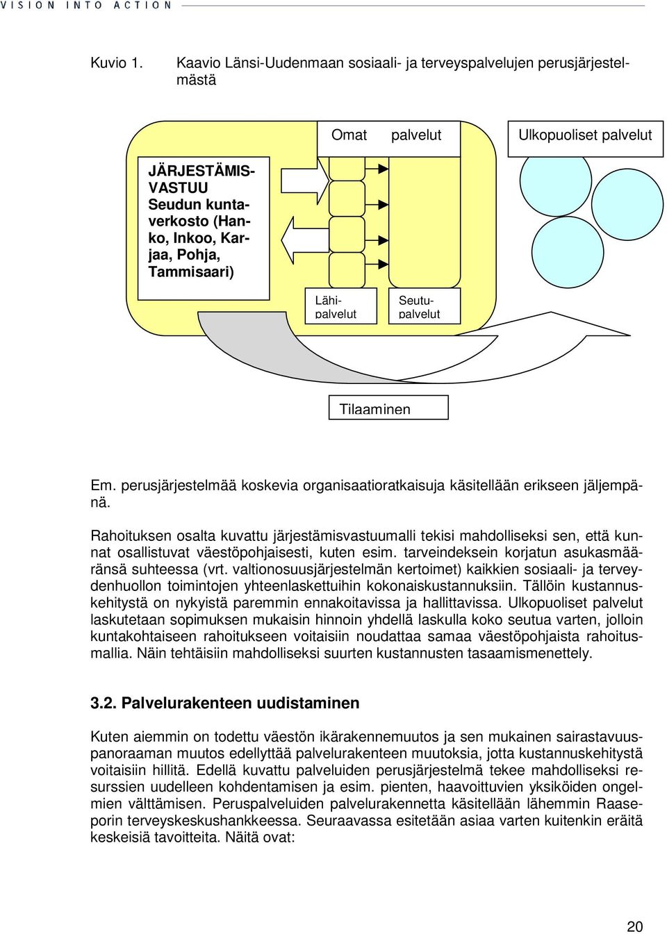 Lähipalvelut Seutupalvelut Tilaaminen Em. perusjärjestelmää koskevia organisaatioratkaisuja käsitellään erikseen jäljempänä.