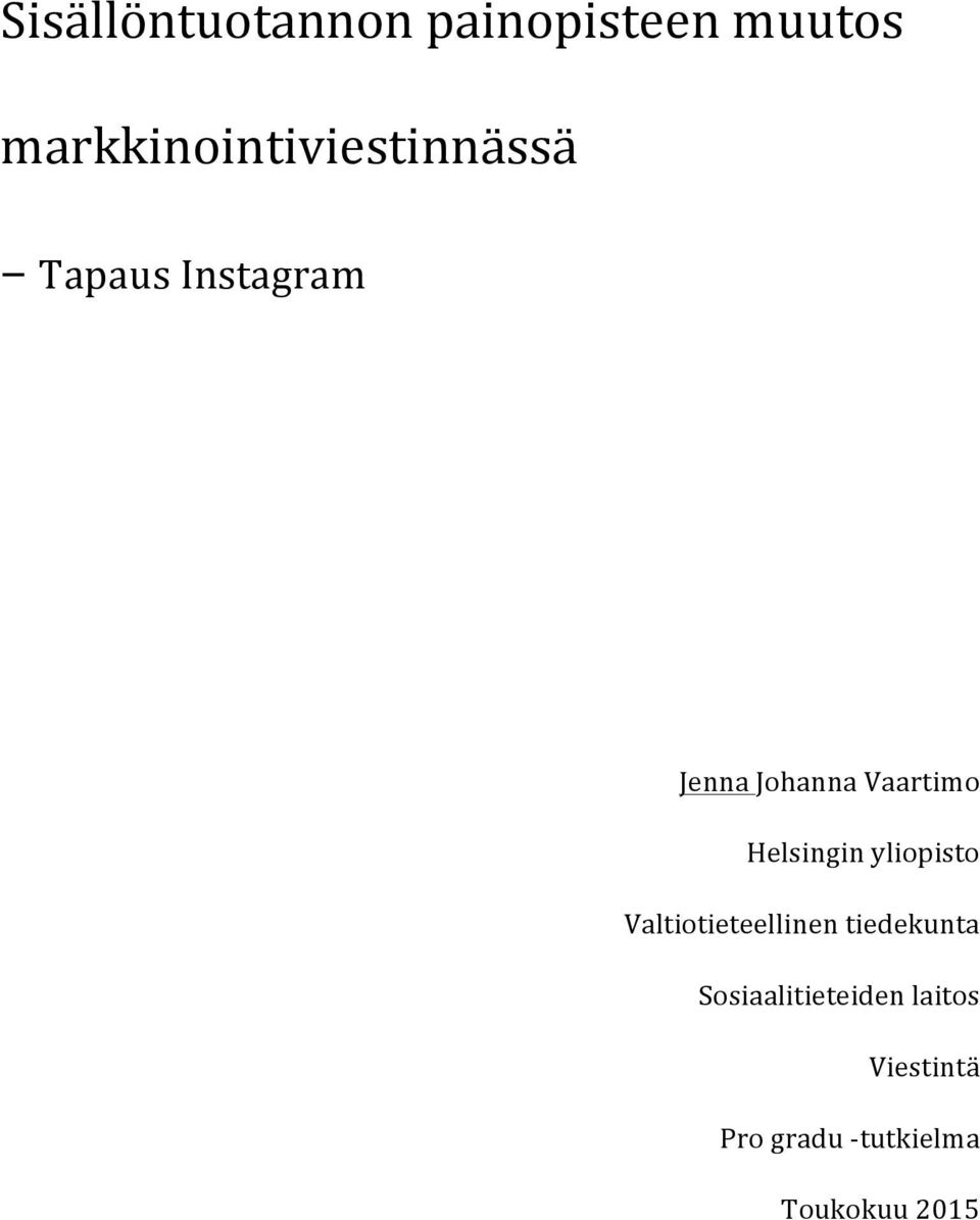 Vaartimo Helsingin yliopisto Valtiotieteellinen