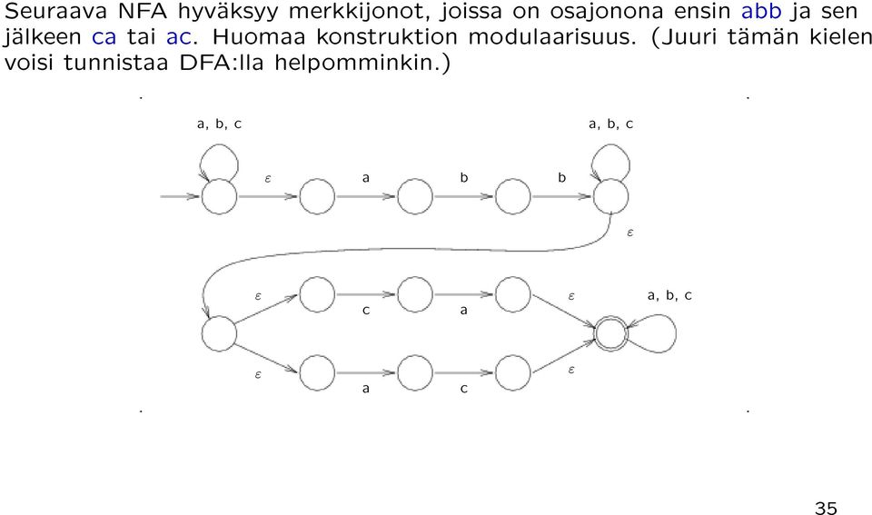 Huomaa konstruktion modulaarisuus.