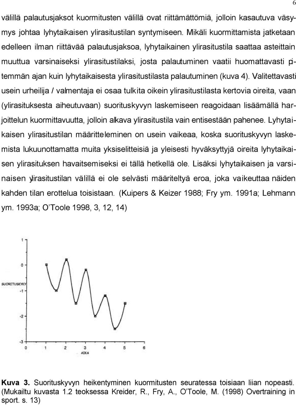 huomattavasti pitemmän ajan kuin lyhytaikaisesta ylirasitustilasta palautuminen (kuva 4).