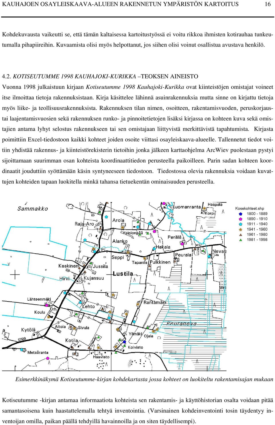 KOTISEUTUMME 1998 KAUHAJOKI-KURIKKA TEOKSEN AINEISTO Vuonna 1998 julkaistuun kirjaan Kotiseutumme 1998 Kauhajoki-Kurikka ovat kiinteistöjen omistajat voineet itse ilmoittaa tietoja rakennuksistaan.