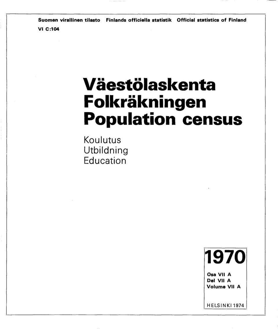 Folkräkningen Population census Koulutus Utbildning