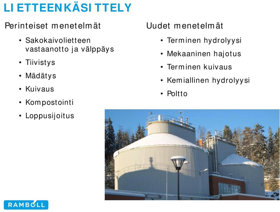 Kompostointi Loppusijoitus Uudet menetelmät Terminen